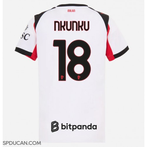 Zenski Nogometni Dres AC Milan Christopher Nkunku #18 Gostujuci 2025-26 Kratak Rukav